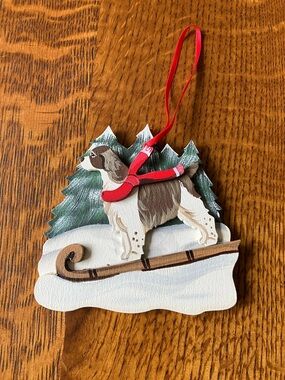 Adorable Springer Spaniel Christmas ornament holiday made in USA